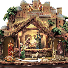 Load image into Gallery viewer, The Bradford ExchangeThomas Kinkade Following The Star Nativity Musical Sculpture With Motion And Lights - RCE Global Solutions