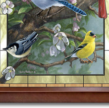 Load image into Gallery viewer, The Bradford Exchange James Hautman Window to Nature Songbird-Themed Self-Illuminating Stained Glass Wall Decor - RCE Global Solutions