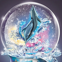 Load image into Gallery viewer, The Bradford Exchange Ocean's Treasure Dolphin Glitter Globe with Music and Color-Changing Lights by David Penfound 5.75-inches - RCE Global Solutions
