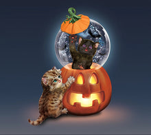 Load image into Gallery viewer, The Bradford Exchange Happy Meow-loween Illuminated Holiday Water Globe Sculpture Collection by Kayomi Harai 4.2-inches - RCE Global Solutions