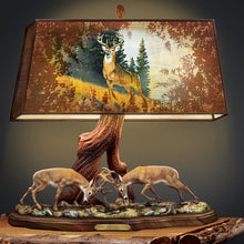 Load image into Gallery viewer, The Bradford Exchange The Wilderness Challenge Sculptural Deer Lamp with Al Agnew Art on Fabric Shade - RCE Global Solutions