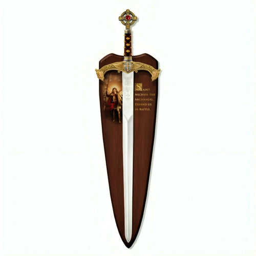 The Bradford Exchange Archangels of the Lord Sword Wall Decor Collection Religious Set of Intricately Crafted Stainless Steel Swords with Heroic Archangel Artwork by Howard David Johnson 12
