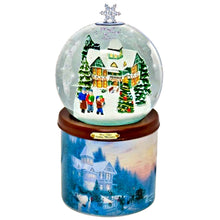 Load image into Gallery viewer, The Bradford Exchange Thomas Kinkade Scent-sational Holiday Treasures Flameless Snowglobe Candle Collection Issue #3: Jingle Bells Flameless Globe Candle Illuminated Holiday Glitter Globe with Scented Base Music and Hand-Painted Christmas Artwork 7&quot;
