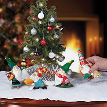 Load image into Gallery viewer, The Ashton-Drake Galleries The Christmas Tree Gnome Figure Collection Issue #1: Bauble and Bolster Gnomes Handcrafted Resin Gnomes with Story Cards &amp; Fabric Accents 4-Inches
