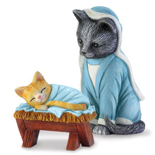 Load image into Gallery viewer, The Bradford Exchange Mama And Kitten Issue #1 from The PURR-fect Christmas Pageant Nativity Cat Figurine Collection Handcrafted and Hand-painted 4.5-inches - RCE Global Solutions
