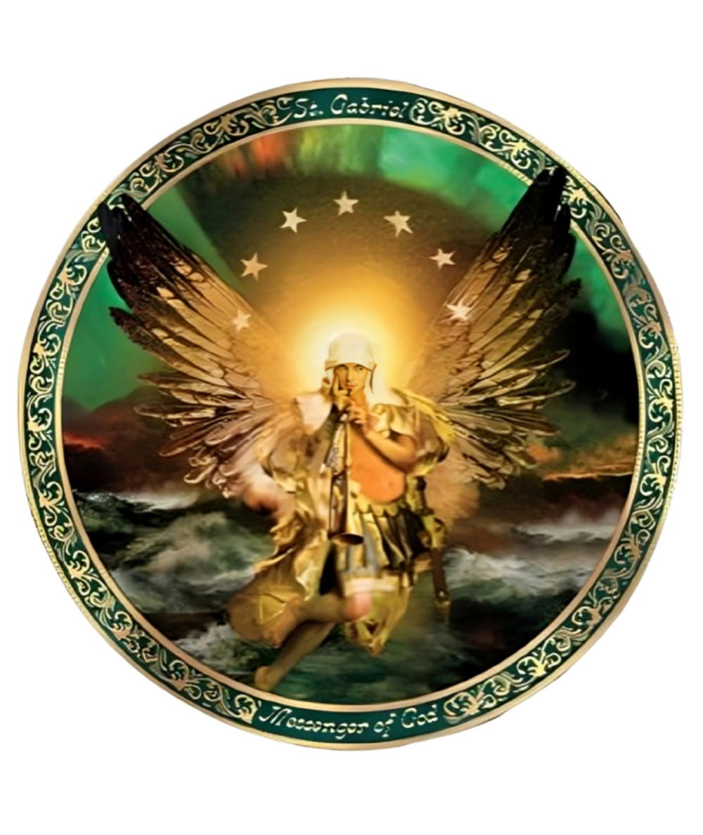 The Bradford Exchange The Power of His Will: Archangel Plate Collection St. Garbiel Messenger of God Issue #3 by Howard David Johnson 31.5-Inches