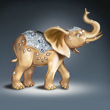 Load image into Gallery viewer, The Hamilton Collection Shimmering Fortune of Gold Figurine Precious Metal Elephant Sculpture with Real 24K Gold Accents Svenka Crystals and Hand-Painted Metallic Gloss Finish by Blake Jensen 4&quot; W x 4&quot; H - RCE Global Solutions
