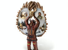 Load image into Gallery viewer, The Bradford Exchange Spirit of the Warrior Bronze Sculpture Collection Issue #6: Noble Messenger Native American-Inspired Cold-Cast Bronze with Chuck Ren Warrior Portrait and Mahogany Base 10-inches
