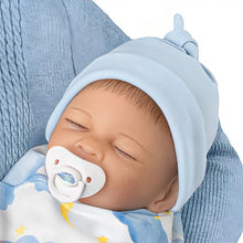 Load image into Gallery viewer, The Ashton-Drake Galleries Boy Baby Doll &quot;Ethan&quot; With Swaddle &amp; Hat So Truly Real® Hand-painted, Weighted Body and Hand-rooted Hair, Poseable Vinyl Limbs by Waltraud Hanl 19-inches - RCE Global Solutions
