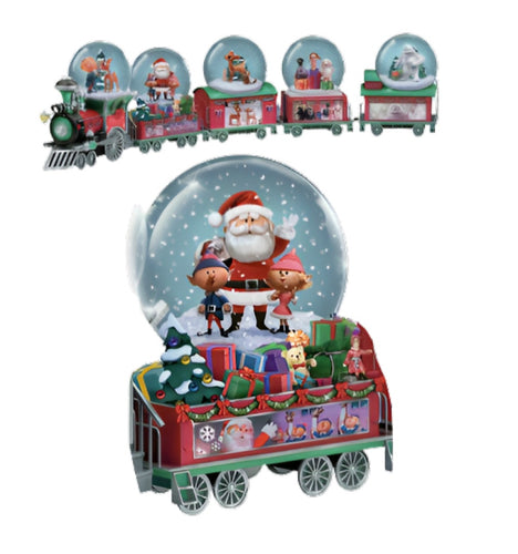 The Bradford Exchange Rudolph The Red-Nosed Reindeer Express Snowglobe Collection Issue #2 Greetings from North Pole Handcrafted Musical Train Car Snowglobes Christmas Decorations 4.5-Inches - RCE Global Solutions