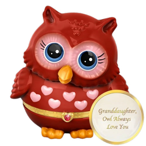 The Bradford Exchange Granddaughter Owl Always Love You Birthstone Music Box Collection Issue #8: July Heirloom Porcelain Music Box with You Are My Sunshine Melody 4.5-inches - RCE Global Solutions