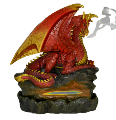 The Bradford Exchange Sulfur Warrior Spellbinding Legends Incense Burner Collection Issue #3 Meticulously Hand Cast & Hand Painted Illuminated Dragon Sculpture 7-inches - RCE Global Solutions