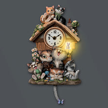 Load image into Gallery viewer, The Bradford Exchange Frolicking Felines Fully Sculpted Hand-Painted Cat-Themed Cuckoo Clock 12-inches - RCE Global Solutions
