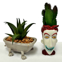 Load image into Gallery viewer, The Bradford Exchange Disney Tim Burton&#39;s The Nightmare Before Christmas Succulent Sculpture Collection Issue #4: Lock &amp; Walking Bathtub Handcrafted Ceramic Pot with Artificial Cacti Halloween Decorations 3-Inches
