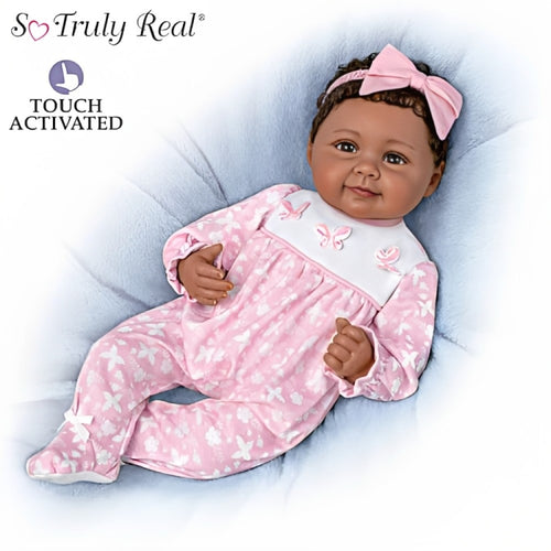 The Ashton-Drake Galleries Ping Lau Hold Me Hattie So Truly Real® Interactive Lifelike Baby Doll with Soft RealTouch® Vinyl Skin Hand-rooted Hair Poseable and Weighted Body 18-inches - RCE Global Solutions