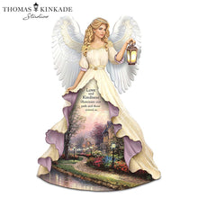 Load image into Gallery viewer, The Hamilton Collection Radiance Of Love And Kindness Handcrafted and Hand-painted Figurine Illuminated Angel With Glowing Lamplight Lane Gown by Thomas Kinkade 7-inches - RCE Global Solutions
