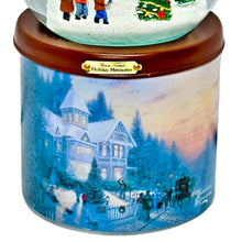 Load image into Gallery viewer, The Bradford Exchange Thomas Kinkade Scent-sational Holiday Treasures Flameless Snowglobe Candle Collection Issue #3: Jingle Bells Flameless Globe Candle Illuminated Holiday Glitter Globe with Scented Base Music and Hand-Painted Christmas Artwork 7&quot;
