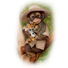 Load image into Gallery viewer, The Ashton - Drake Galleries Milo the Safari Monkey Doll Lifelike So Truly Real® Hand Applied Mohair Weighted Fully Poseable with Soft RealTouch® Vinyl Skin and Plush Leopard Stuffed Animal 16&quot;-Inches - RCE Global Solutions
