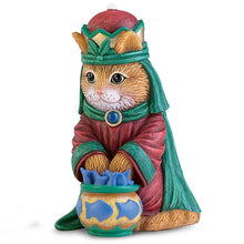 Load image into Gallery viewer, The Bradford Exchange King Kittytreats Issue #5 from The PURR-fect Christmas Pageant Nativity Cat Figurine Collection Handcrafted and Hand-painted 4.5-inches - RCE Global Solutions
