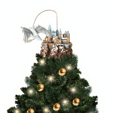 Load image into Gallery viewer, The Bradford Exchange HARRY POTTER HEDWIG Over HOGWARTS Illuminated Rotating Treetopper Hand-Painted HOGWARTS Castle and Sculpted HEDWIG with Snowy Feathers Golden Eyes and Snow-Dusted Mountain with Lights Music and Movement Christmas Decoration - RCE Global Solutions
