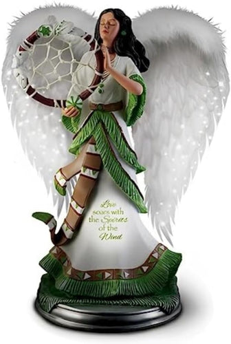 The Bradford Exchange Spirit of Destiny from Luminous Spirits Sculpture Collection Issue #2 Hand Painted Fully Sculptured with Feather Wings Illuminated Fantasy Sculpture 8.5-inches - RCE Global Solutions