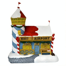 Load image into Gallery viewer, The Bradford Exchange Rudolph the Red-Nosed Reindeer Village Collection Issue #55: Misfit Airport Illuminated Display Hand-Painted Christmas Sculpture Holiday Decor 8.75-inches
