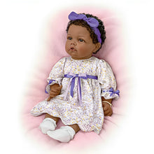 Load image into Gallery viewer, The Ashton-Drake Galleries So Truly Real All God&#39;s Grace in One Tiny Face Lifelike Baby Doll with A Cross Bracelet and Featuring A Purple-Accented Dress 20-inches - RCE Global Solutions
