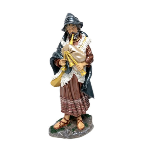 The Bradford Exchange Jeweled Nativity Figurine Collection Issue #10 'Shepherd With Bagpipes' Handcrafted Figurine with 100+ Swarovski Crystals by Peter Carl Faberge Christmas Decorations 7.5-Inches - RCE Global Solutions