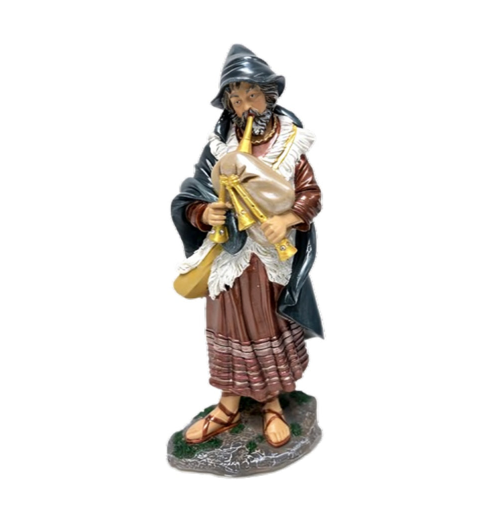 The Bradford Exchange Jeweled Nativity Figurine Collection Issue #10 'Shepherd With Bagpipes' Handcrafted Figurine with 100+ Swarovski Crystals by Peter Carl Faberge Christmas Decorations 7.5-Inches - RCE Global Solutions