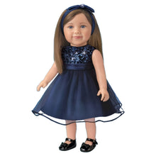 Load image into Gallery viewer, The Ashton-Drake Galleries Lucy Lifelike Child Doll with Realistic 5 Piece Custom Clothing Ensemble Outfit Sequin Dress Overcoat Shoes and Soft RealTouch® Vinyl Skin 18-Inches
