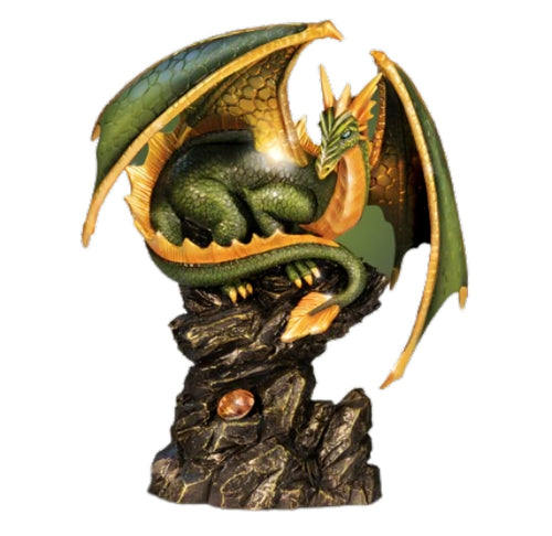 The Bradford Exchange Ancient Mysteries Dragon Sculpture Collection Issue #6: Eternal ShadowHandcrafted Fantasy Dragons with Illuminated LED Lights High Fantasy Decor with Faux Jewels 11-inches - RCE Global Solutions