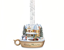 Load image into Gallery viewer, The Bradford Exchange Lights of the Season Candle Collection Issue #2 Holiday Memories Holiday Flameless Candles with Heartwarming Sculptures Hand-painted Christmas Decor by Thomas Kinkade 9-inches
