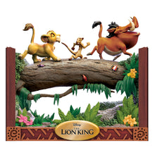 Load image into Gallery viewer, The Bradford Exchange Simba Timon and Pumba Issue #2 from Disney The Lion King 30th Anniversary Illuminated Bookend Collection Sculptural Movie Scenes 6.25-inches
