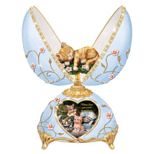 Load image into Gallery viewer, The Bradford Exchange Kittens Leave Pawprints on Our Hearts Jeweled Heirloom Porcelain® Musical Egg Featuring 22K Gold Over 80 Faux Gems and Hand-Painted Sculpture of Frolicking Kittens Plays &#39;Für Elise Handcrafted in Fabergé Style by Jürgen Scholz 6.5&quot; - RCE Global Solutions

