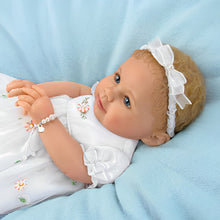 Load image into Gallery viewer, The Ashton-Drake Galleries Grandma&#39;s Pearls Of Wisdom Baby Girl Doll So Truly Real® Vinyl with Faux Pearl Bracelet with Heart-shape Charm Poseable with Weighted Body by Ping Lau 19-inches - RCE Global Solutions
