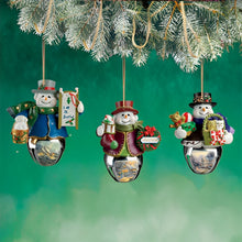 Load image into Gallery viewer, The Bradford Exchange Snow-Bell Holidays Ornaments #8 Set of 3 Christmas Decoration by Thomas Kinkade 3.5-inches - RCE Global Solutions
