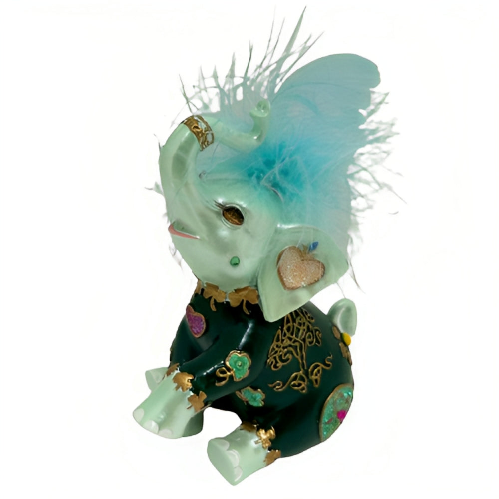 The Hamilton Collection Flourishing in Faith Luck of the Irish Elephant Figurine Collection Issue #5 Hand-Painted Irish Symbols Realistic Eyelashes and Luxurious Details by Margaret Le Van 4.25-inches - RCE Global Solutions