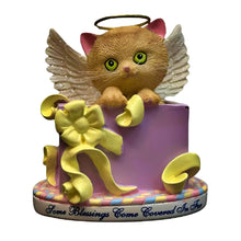 Load image into Gallery viewer, The Hamilton Collection My Kitten My Angel Figurine Collection &quot;Some Blessings Come Covered in Fur&quot; Hand-Painted Orange Kitten Angel Sculpture with Glitter Wings Golden Halo 3.5-inches
