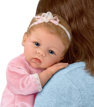 Load image into Gallery viewer, The Ashton-Drake Galleries A Dream Come True Realistic Baby Girl Doll Handcrafted of TrueTouch® Authentic Silicone with Hand-Painted Details and Featuring Hand-Rooted Hair Comes with A Velvet Outfit with Matching Headband 17&quot;-Inches - RCE Global Solutions
