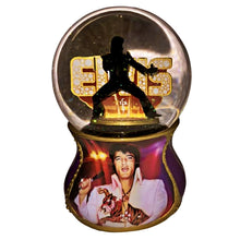 Load image into Gallery viewer, The Bradford Exchange Elvis Burning Love Glitter Globe Collection Issue #8 “Unchained Melody” Musical Snow Globe with Elvis Silhouette and Artwork by Nate Giorgio 6-inches
