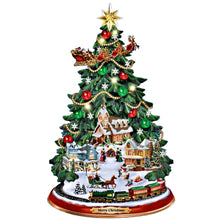 Load image into Gallery viewer, The Bradford Exchange Thomas Kinkade Studios “A Classic Christmas Tree” Tabletop Christmas Tree with Lights, Music &amp; Motion Hand-Painted Holiday Village Christmas Décor 12.5-inches
