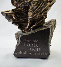 Load image into Gallery viewer, The Bradford Exchange Light Of The World Sculpture Collection Issue #5: 'Love The Lord' Handcrafted Cold-Cast Bronze Illuminated with Inspirational Scripture 11-inches
