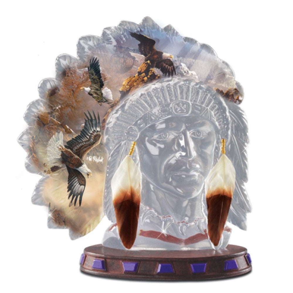 The Bradford Exchange Mystic Canyon Spirits in the Wind Collection Handcrafted Native American Crystalline Warrior and Eagle Sculpture by Ted Blaylock 6