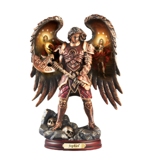 The Bradford Exchange "Jophiel Watchman of God" Archangels of Light Bronze Religious Sculpture Collection Issue #6 by Howard David Johnson 10-inches