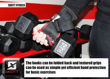 Load image into Gallery viewer, Skott Evo 2 Series Pro Metal Weight Lifting Hooks Best Heavy Duty Power Lifting Grip Assistance Set of 2 Unisex One Size
