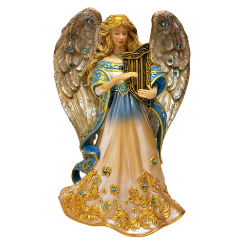 The Bradford Exchange Jeweled Nativity Figurine Collection Issue #6 Heavenly Angel Handcrafted Figurine with Over 100 Swarovski Crystals by Peter Carl Faberge Christmas Decorations 7.5-inches - RCE Global Solutions
