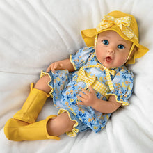 Load image into Gallery viewer, The Ashton-Drake Galleries Singing in The Rain So Truly Real® Interactive Lifelike Baby Girl Doll That Babbles with Custom 4-Piece Rain Themed Ensemble Complete with Rain Boots and A Bucket Hat 21&quot;-Inches - RCE Global Solutions
