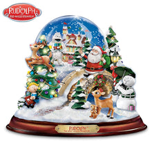 Load image into Gallery viewer, The Bradford Exchange Rudolph The Red-Nosed Reindeer Musical &amp; Illuminated Snowglobe with Swirling Snow &amp; Lights Christmas Decoration 6.75-inches - RCE Global Solutions
