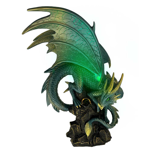 The Bradford Exchange Ancient Mysteries Dragon Sculpture Collection Issue #7: Protector Of The Realm Handcrafted Illuminated Fantasy Dragons 11-inches - RCE Global Solutions