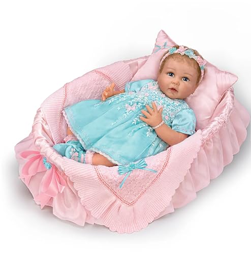 The Ashton-Drake Galleries Charlotte Baby Doll, 20 inches, Limited Edition by Linda Murray, with Basket and Accessories - RCE Global Solutions